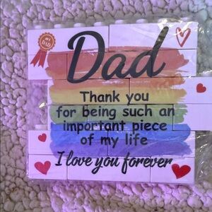 Colorful 'Dad' Decorative plaque Lego